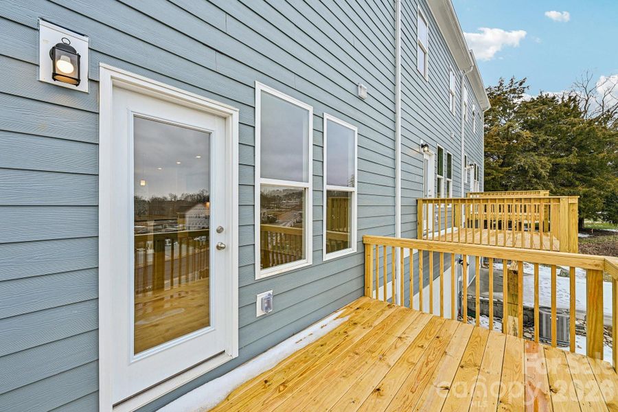 Exterior details and patio area of a home in Vanguard at Vermillion, Huntersville (Image 20).