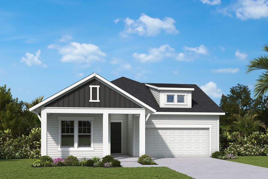 Representative exterior photo of a completed home built from the The Brightman by David Weekley Homes in Mariposa at EverRange, Jacksonville, FL (Image 2).
