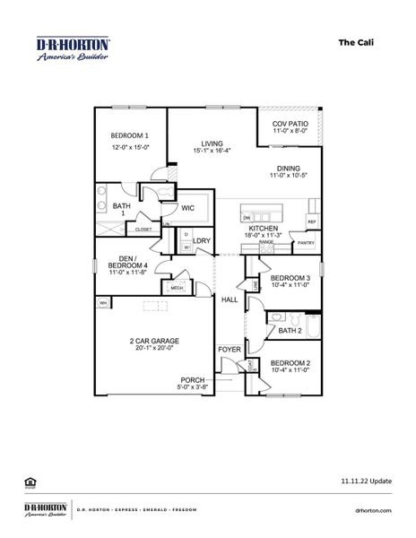 2D floor plan layout of this home in Kingston Bay, Conway, SC (Image 4).