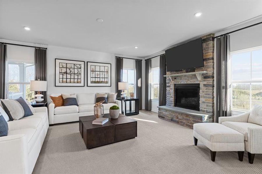 Representative furnished interior of a home built from the Normandy with a Side Entry Garage by Ryan Homes in Everly Estates, Spartanburg (Image 9).
