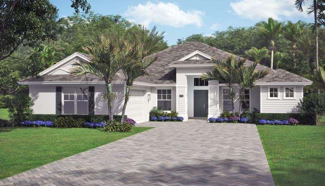 Representative exterior photo of a completed home built from the Weston Signature by GHO Homes in High Pointe, Vero Beach, FL (Image 2).