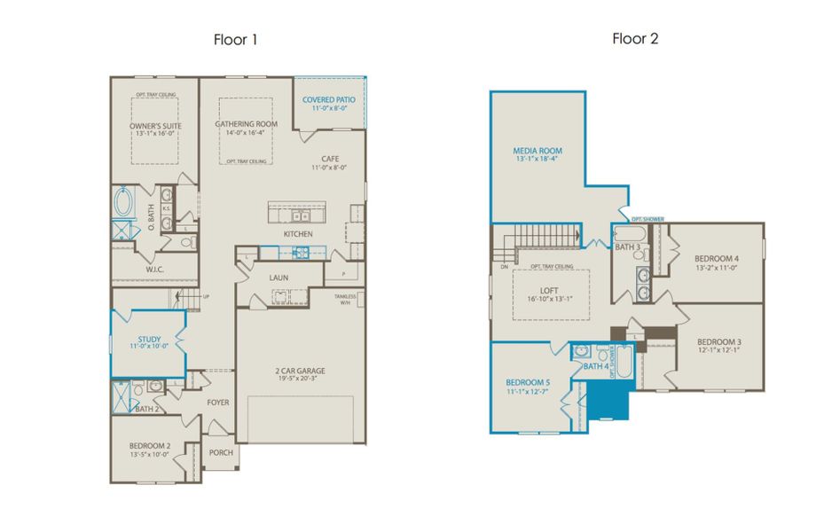 2D floor plan layout of this home in Anna Town Square, Anna, TX (Image 3). 2D floor plan layout of this home in Anna Town Square, Anna, TX (Image 3).