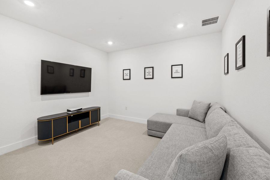 Den area on 2nd floor featuring recessed lighting and plenty of room to lounge