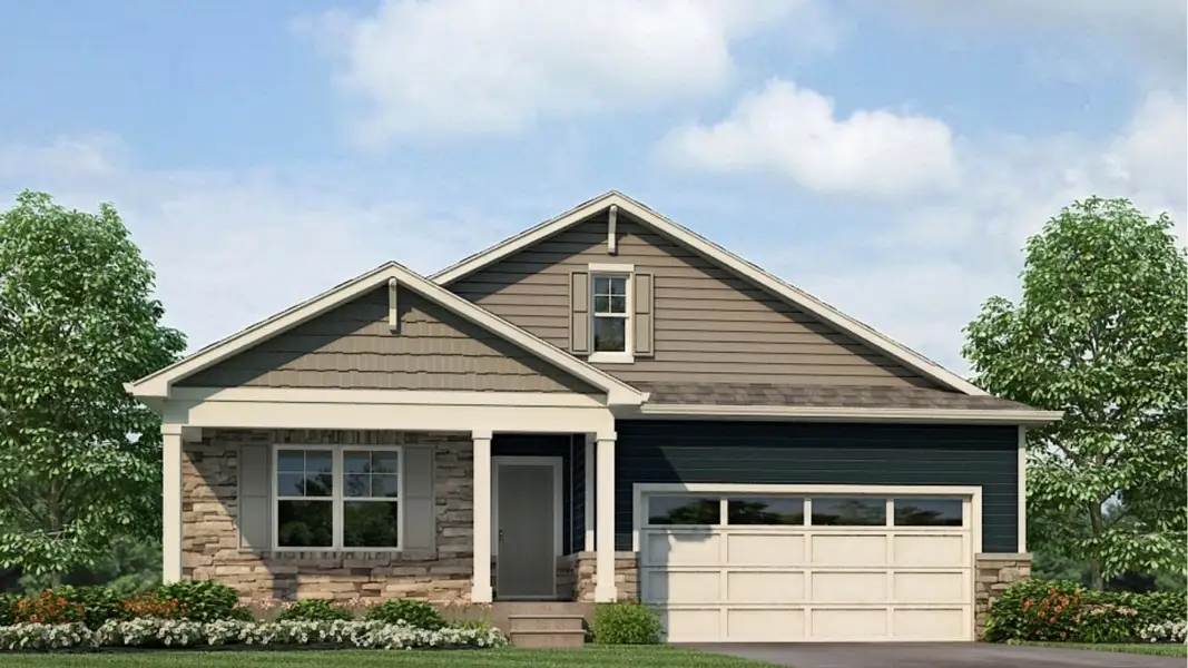 Front exterior of a new home in Vista Meadows, Fort Lupton, CO, highlighting curb appeal (Image 2). Front exterior of a new home in Vista Meadows, Fort Lupton, CO, highlighting curb appeal (Image 2).