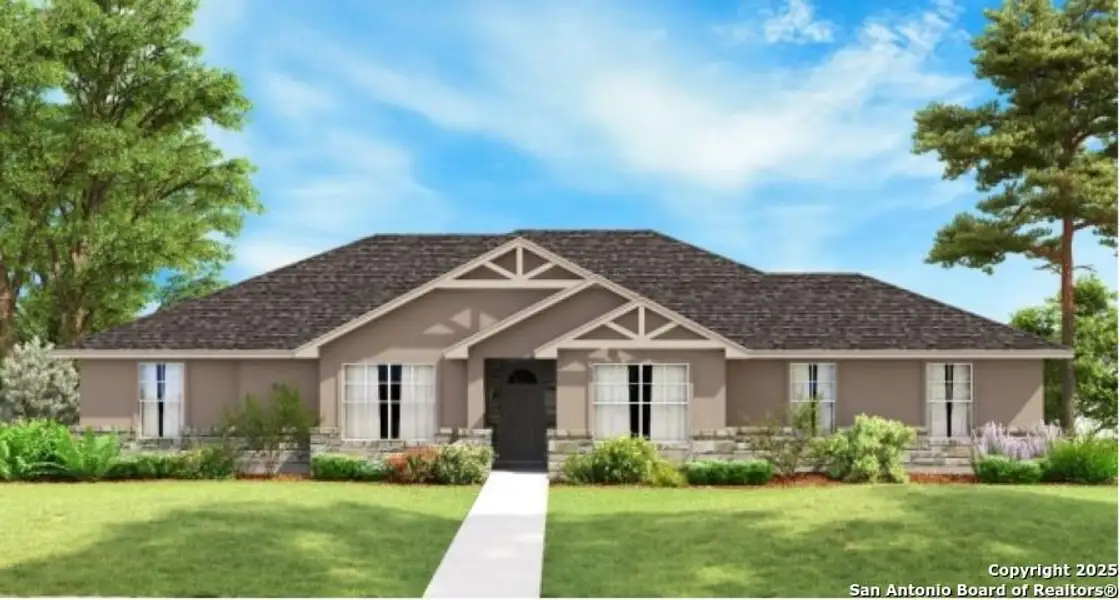 Front exterior of a new home in , Poteet, TX, highlighting curb appeal (Image 1). Front exterior of a new home in , Poteet, TX, highlighting curb appeal (Image 1).