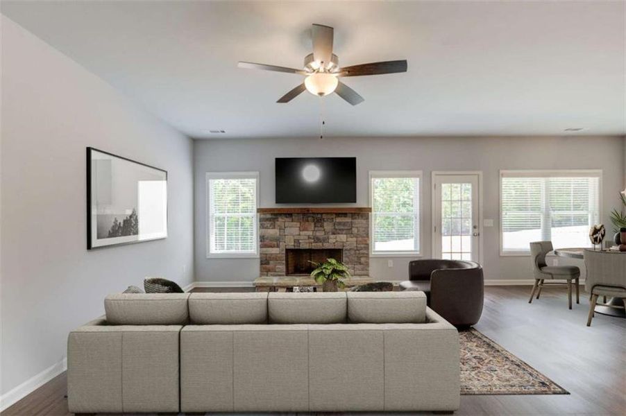 Furnished interior view inside a new home in , Clarkesville (Image 3). Furnished interior view inside a new home in , Clarkesville (Image 3).