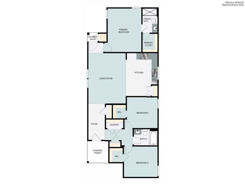 2D floor plan layout of this home in Harvest Ridge, Elgin, TX (Image 4).