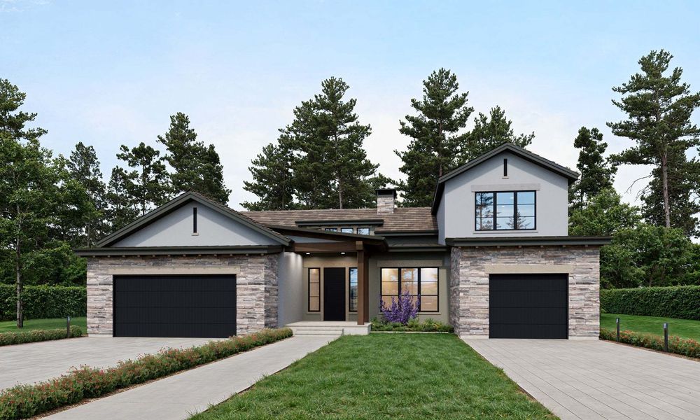 Front exterior of a home in the The Summit at Castle Pines community, located in Castle Rock, CO (Image 4).