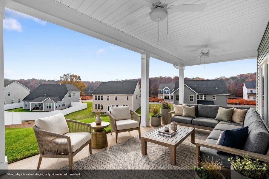 Exterior details and patio area of a home in Hanes Lake, Winston-Salem (Image 3).
