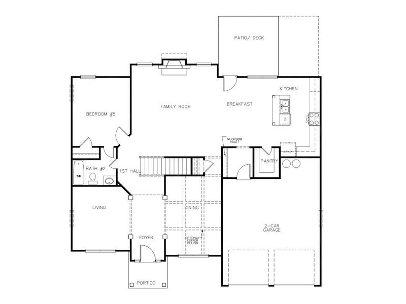 2D floor plan layout for the The Rochester by Stephen Elliott Homes in Oak Mountain View, Carrollton, GA (Image 3).