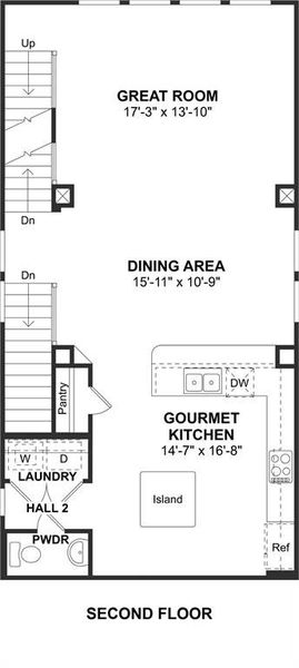 The Jefferson II floor plan by K. Hovnanian Homes. 2nd Floor shown. *Prices, plans, dimensions, features, specifications, materials, and availability of homes or communities are subject to change without notice or obligation.