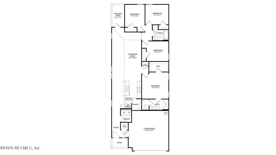 2D floor plan layout of this home in Copes Landing, Jacksonville, FL (Image 6).