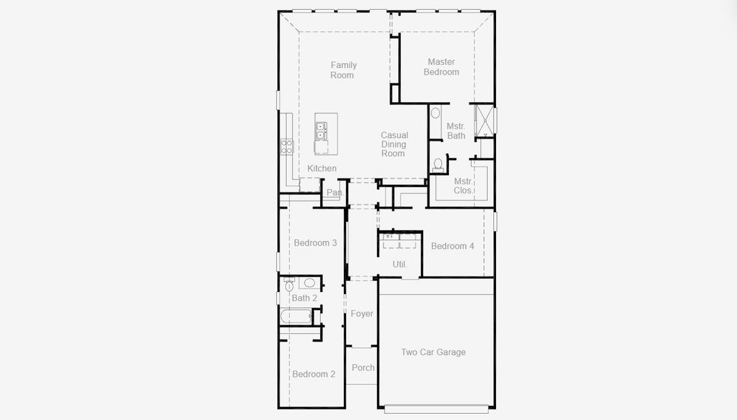 2D floor plan layout for the Celina by Coventry Homes in Hulen Trails 60', Crowley, TX (Image 3).
