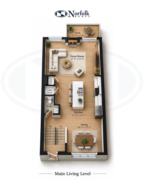 2D floor plan layout of this home in Bristol Ridge Townhomes, Ann Arbor, MI (Image 4).