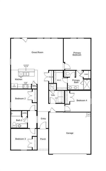 2D floor plan layout of this home in Cottonwood Creek, Seagoville, TX (Image 3). 2D floor plan layout of this home in Cottonwood Creek, Seagoville, TX (Image 3).