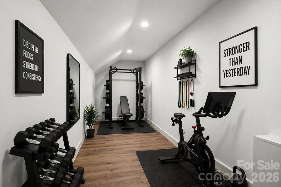 Virtually Staged gym equipment.