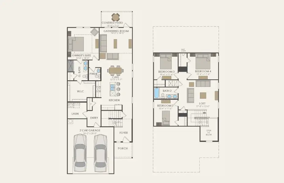 2D floor plan layout of this home in Ashford Crossing, Lowry Crossing, TX (Image 3).