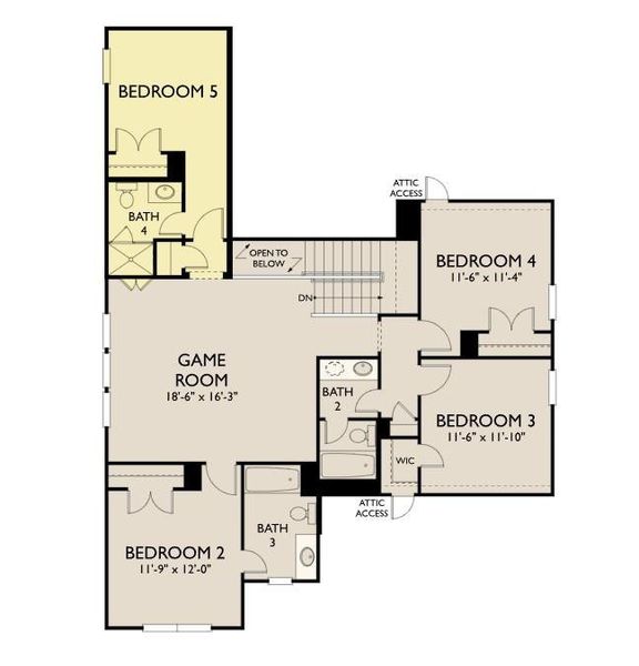 2D floor plan layout of this home in Spring Creek Trails, Magnolia, TX (Image 3).