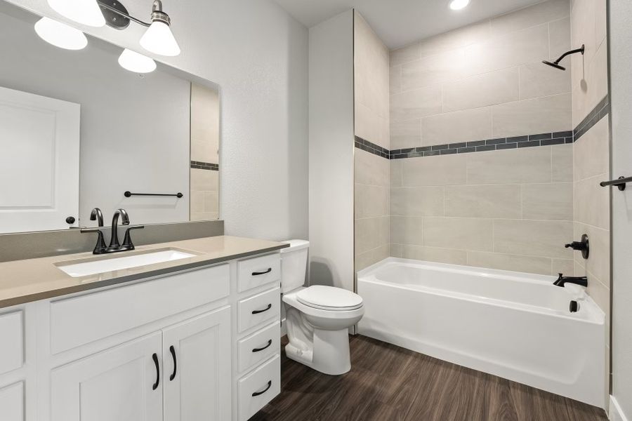 Furnished interior view inside a new home in Northfield - The Flats, Fort Collins (Image 7). Furnished interior view inside a new home in Northfield - The Flats, Fort Collins (Image 7).