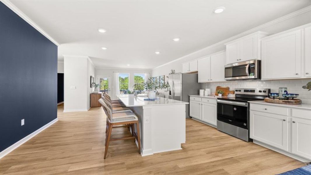 Furnished interior view inside a new home in Waypoint, Flowery Branch (Image 4). Furnished interior view inside a new home in Waypoint, Flowery Branch (Image 4).