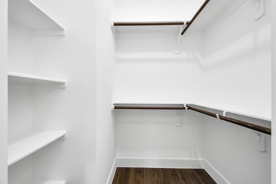 Secondary bedroom walk in closet