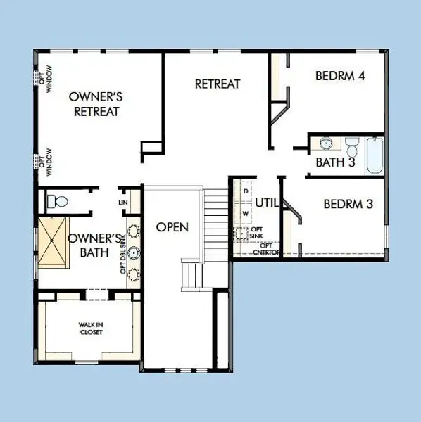 2D floor plan layout of this home in Nexton - Midtown - The Village Collection, Summerville, SC (Image 4).
