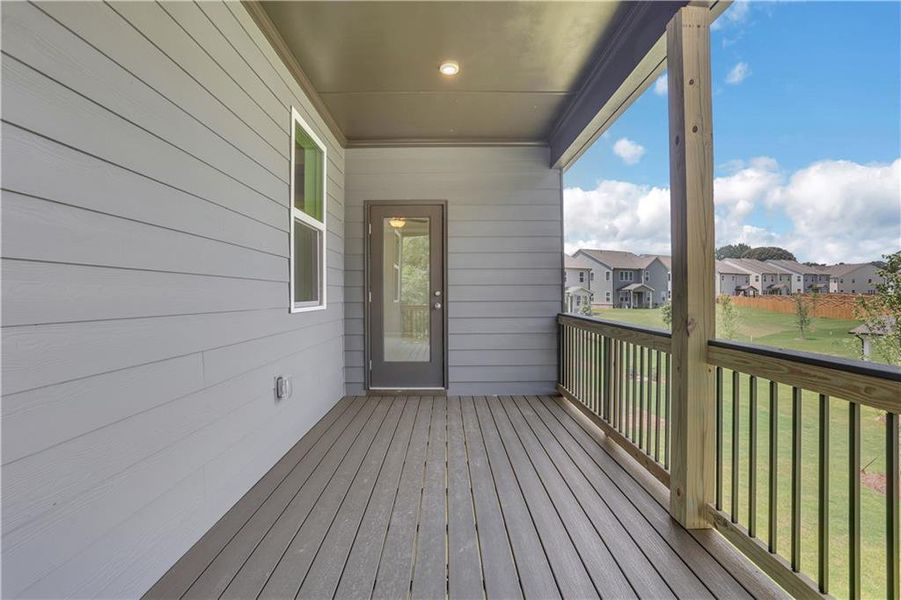 Exterior details and patio area of a home in The Paddocks at Doc Hughes, Buford (Image 28).
