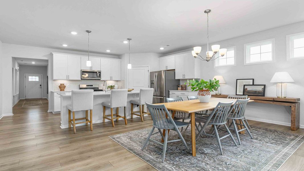 Furnished interior view inside a new home in The Villas at Kinsley, Jamestown (Image 16).