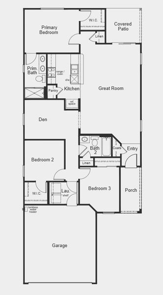 2D floor plan layout for the 1383 Modeled by KB Home in Mirador Ridge Blossom, Tucson, AZ (Image 4).