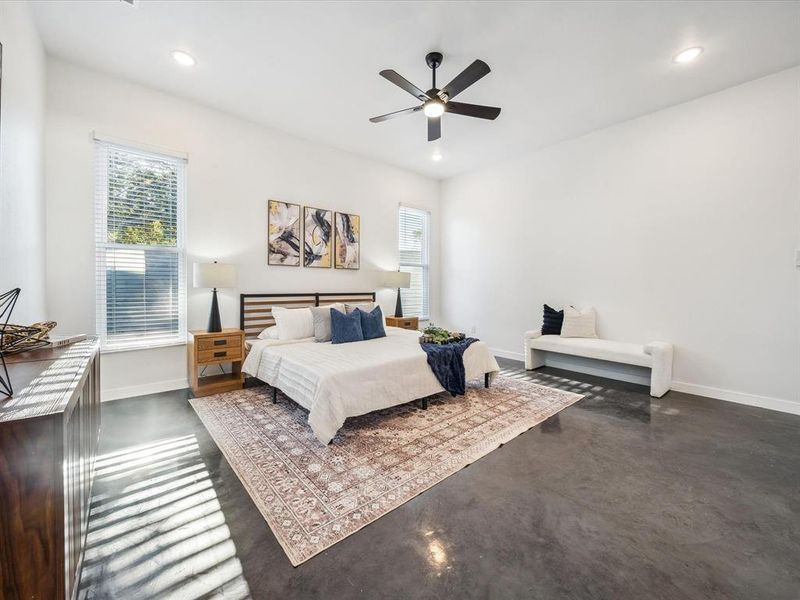 Bedroom with ceiling fan