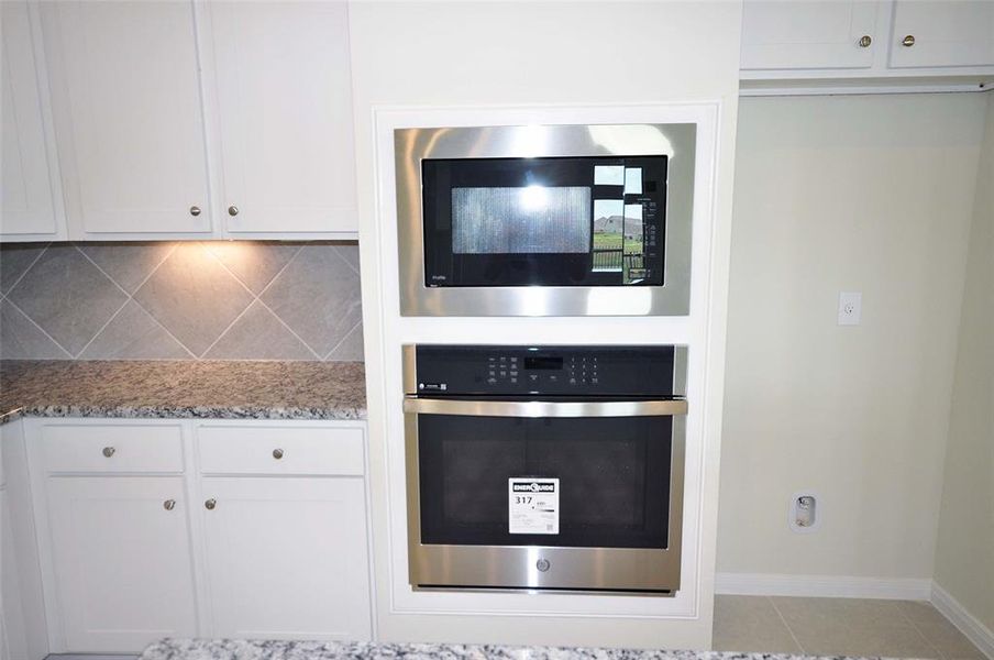 Cervelle standards include a built in self cleaning oven with a microwave built in above.