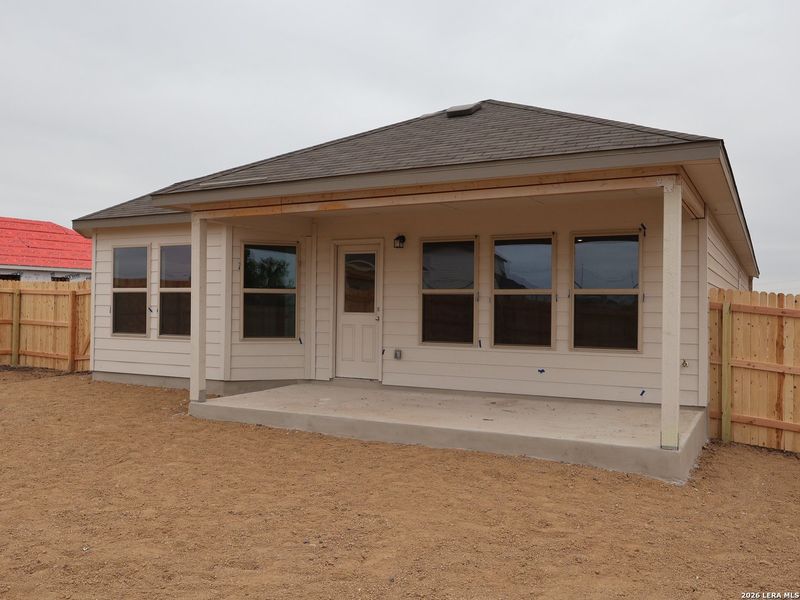 Exterior details and patio area of a home in Verano Farms, Von Ormy (Image 3).