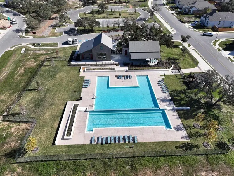 Bird's eye view of a pool