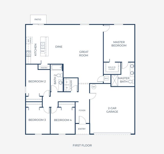 2D floor plan layout for the Orchid by Maronda Homes in Citrus Springs, Citrus Springs, FL (Image 3).