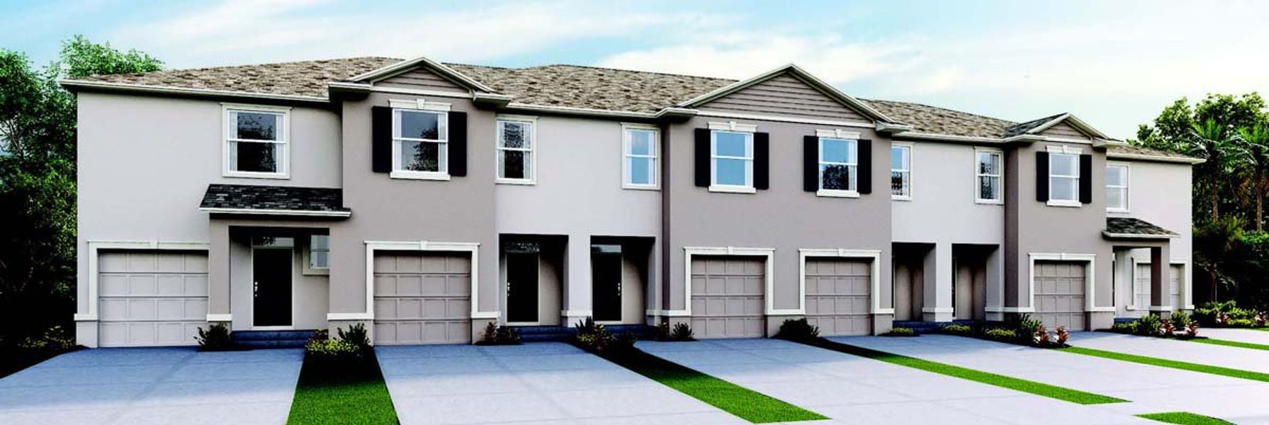 Front exterior of a new home in Brentwood, Davenport, FL, highlighting curb appeal (Image 2).