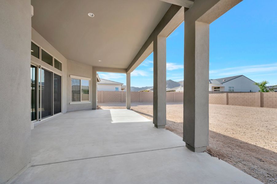Exterior details and patio area of a home in Canyon Views – 70’ Sunrise Series, Litchfield Park (Image 4).
