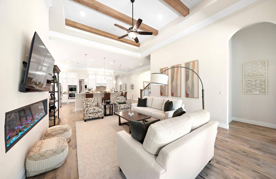 Furnished interior view inside a new home in Bridgeland 60′, Cypress (Image 36).