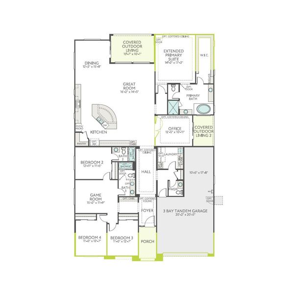 2D floor plan layout of this home in Whispering Hills, Laveen, AZ (Image 4).
