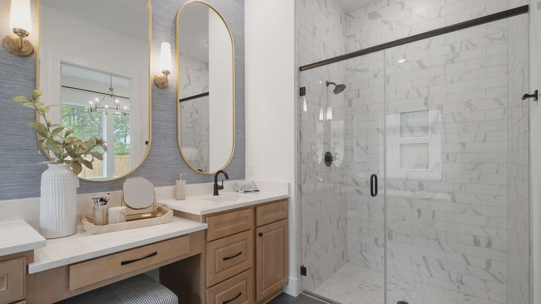 Representative furnished interior of a home built from the Hampton by Chesmar Homes in Wildrye 60', Waller (Image 33).