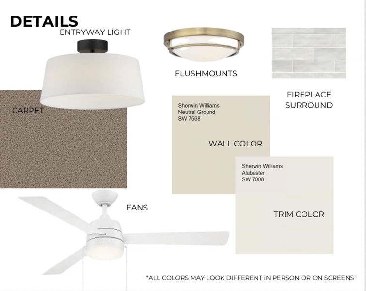 Interior Finish Schedule. Detailing material and color selections for the property Interior Finish Schedule. Detailing material and color selections for the property