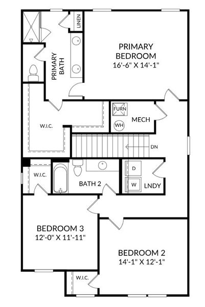 2D floor plan layout for the The Hollins by Stanley Martin Homes in Stratford, Denver, NC (Image 3).