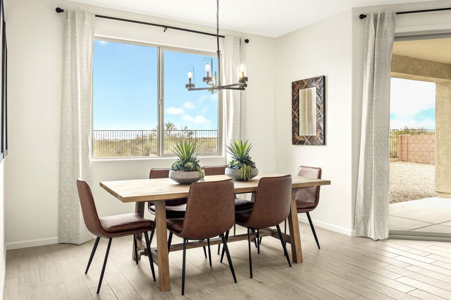 The nook right off the kitchen makes the perfect casual dining area.