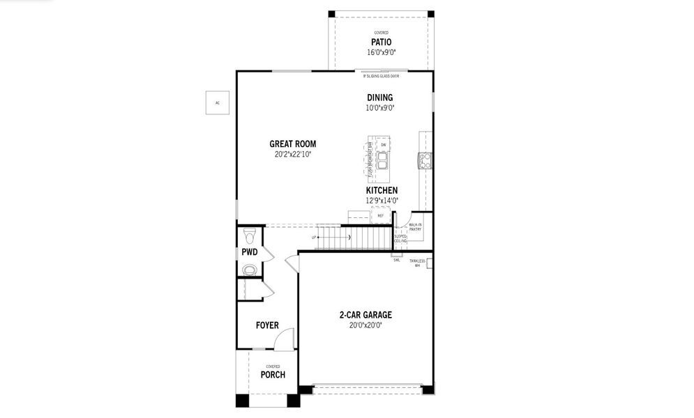 2D floor plan layout for the Pecan by Mattamy Homes in Baker Farms, Phoenix, AZ (Image 3).