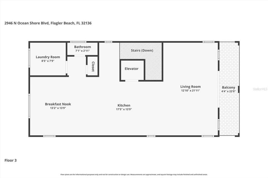 2D floor plan layout of this home in , Flagler Beach, FL (Image 7).