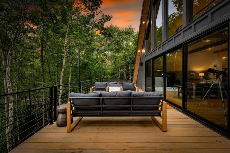 Exterior details and patio area of a home in , Blue Ridge (Image 32).