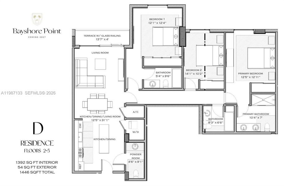 2D floor plan layout of this home in , Miami, FL (Image 3).
