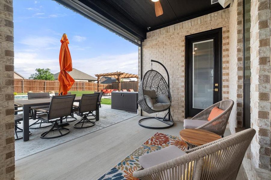 Large covered back patio