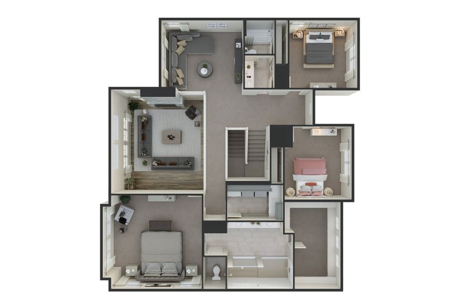 2D floor plan layout for the 5014 by Tri Pointe Homes in The Aurora Highlands, Aurora, CO (Image 4).