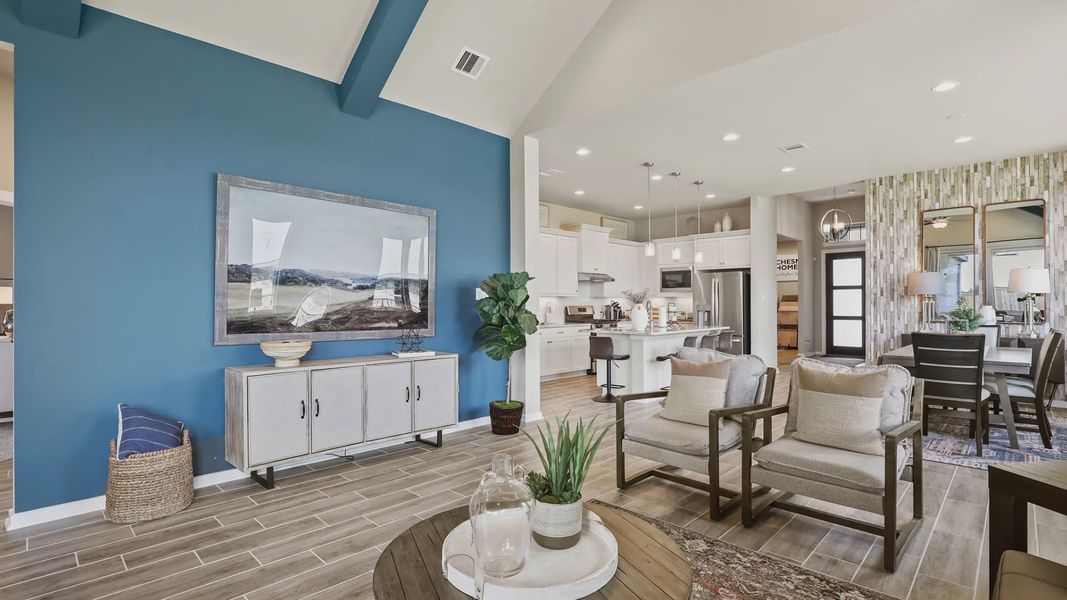 Representative furnished interior of a home built from the Oxford by Chesmar Homes in Bridgeland 45's, Cypress (Image 18).