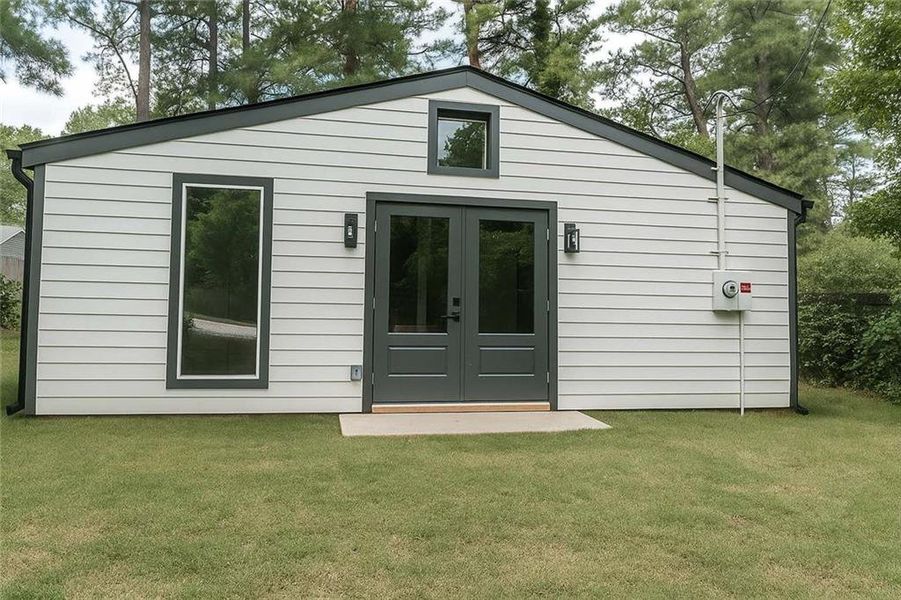 Exterior details and patio area of a home in , Atlanta (Image 28). Exterior details and patio area of a home in , Atlanta (Image 28).